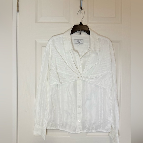 L'Academie REVOLVE brand The Coline Top White Button-Down Shirt- EUC- size S - Picture 4 of 9